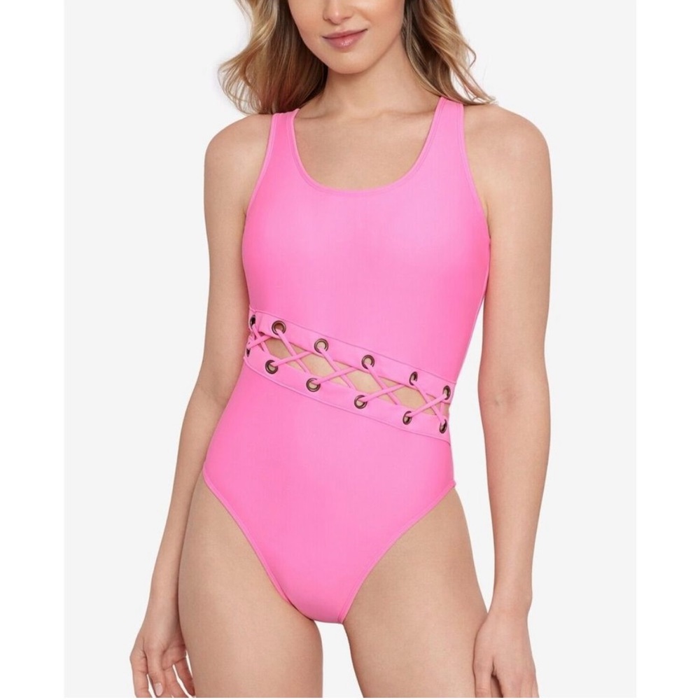 Salt + Cove XL Pink Swimsuit with Grommet NWT‎